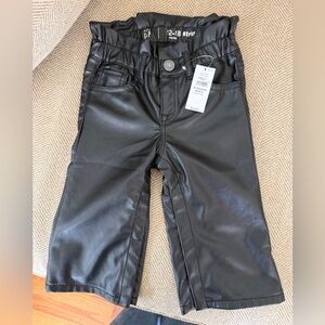 GAP Black Faux Leather Kids Pants
